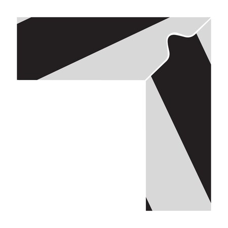 Superior Mark Floor Marking Corners, L Marker, 2in, Black/White Hazard Stripe IN-50-518